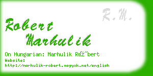 robert marhulik business card